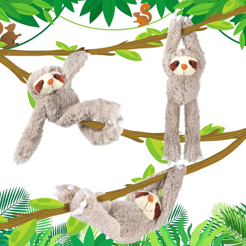 3 Pcs Sloth Stuffed Animal Hanging 13.8 Inch Three Toed Sloth Plush Soft Large Stuffed Sloth Plush Toy Realistic Cute Sloth T...