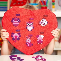 24 Sets Valentines Crafts for Kids Valentines Arts and Crafts DIY Valentines Ornament Kit Make Your Own Valentines Craft Proj...