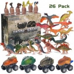 Dinosaur Toys Set for Kids 26 Pack 3.5"- 4.9" Realistic Dinosaur Figures Dinosaur Pull Back Cars Dino Eggs Model Toys Dinosau...