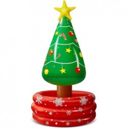 Inflatable Christmas Tree Cooler Drink Beverage Inflatable Cooler for Christmas Party Supplies Decorations with LED Light and...