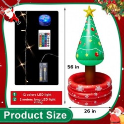 Inflatable Christmas Tree Cooler Drink Beverage Inflatable Cooler for Christmas Party Supplies Decorations with LED Light and...