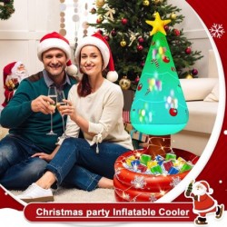 Inflatable Christmas Tree Cooler Drink Beverage Inflatable Cooler for Christmas Party Supplies Decorations with LED Light and...