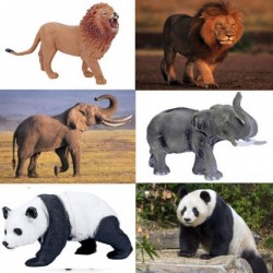 Safari Animals Figures Toys Realistic Jumbo Wild Zoo Animals Figurines Large Plastic African Jungle Animals Playset with Elep...