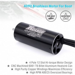 Rocket 4092 1100KV Waterproof Brushless Motor with Water Cooling Set for RC Boat $112.19 Remote & App Controlled Vehicles