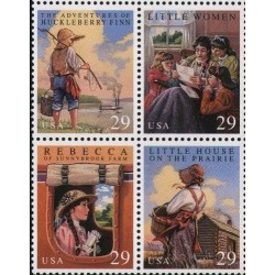 Childrens Classic Novels Block of Four 29 Cent Stamps Scott 2788a $14.77 Collectible Postage Stamps