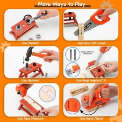 KidEwan Kids Tool Set with Electric Toy Drill Pretend Play Construction Toy Toddlers Tools Kit Educational Gift for Kids Boys...