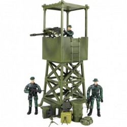 Military Lookout Watch Tower 16 Piece Play Set with Accessories. Green $33.59 Play Figure Playsets