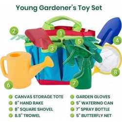 Kids Gardening Tools 10 Piece Garden / Backyard Tools Gloves Apron Rake Hat Shovel Watering Can Spray Bottle Butterfly Net & ...