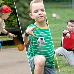 2.25 Inch Sports Wrist Balls - Set of 3 - Includes Basketball Baseball and Soccer Ball Wristband Toys - Durable Foam String A...