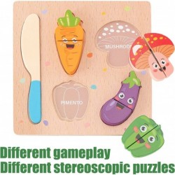 Wooden Cutting Puzzles for Kids Ages 1-5 Years Old Vegetable Toddler Puzzles Learning Toys Educational Gift for Girls and Boy...