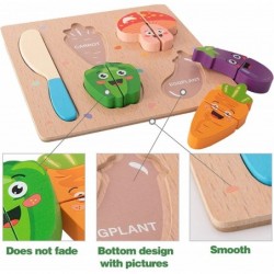 Wooden Cutting Puzzles for Kids Ages 1-5 Years Old Vegetable Toddler Puzzles Learning Toys Educational Gift for Girls and Boy...