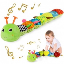 Infant Baby Musical Stuffed Animal Activity Soft Toys with Multi-Sensory Crinkle Rattle and Textures for Tummy Time Newborn 0...