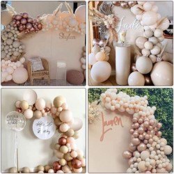 Double Stuffed Apricot Balloon Garland - Tan Nude Brown Balloons Different Sizes 18/12/5 Inch Neutral Balloon Arch Kit For Te...