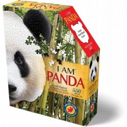 PANDA 550 Piece Jigsaw Puzzle For Ages 10 and up - 3009 - Unique Animal-Shaped Border Poster Size Challenging Random Cut Five...