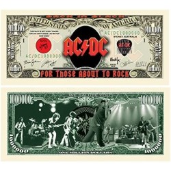 Pack of 5 - AC/DC Million Dollar Bill - Best Gift Or Keepsake for Fans of This Awesome Band $15.90 Gags & Practical Joke Toys