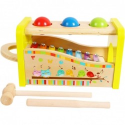 TOWO Wooden Hammer Ball and Xylophone Set - Mallet and Pegs Pound a Ball Tap Bench- Toys for Babies 1 Year Old Baby Boy Girl ...