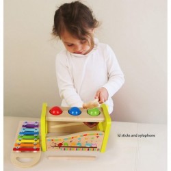 TOWO Wooden Hammer Ball and Xylophone Set - Mallet and Pegs Pound a Ball Tap Bench- Toys for Babies 1 Year Old Baby Boy Girl ...