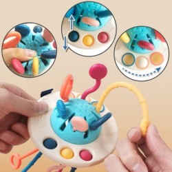 Baby Sensory Toys 18+M Food Grade Silicone Pull String Toy for Toddlers Safe Cute BabyTravel Toys First Birthday Gift for Boy...