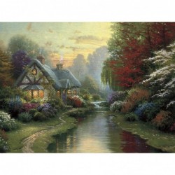 Thomas Kinkade - Inspirations Collection - A Quiet Evening - 300 Piece Oversized Jigsaw Puzzle $21.33 Jigsaw Puzzles