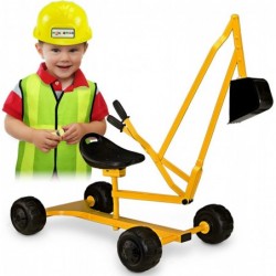 Metal Ride On Excavator Toy Sand Digger and Construction Worker Costume Hard Hat and Vest $114.31 Sandboxes & Beach Toys