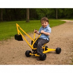 Metal Ride On Excavator Toy Sand Digger and Construction Worker Costume Hard Hat and Vest $114.31 Sandboxes & Beach Toys