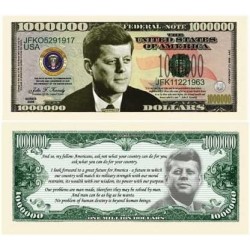 JOHN F. KENNEDY (JFK) COMMEMORATIVE MILLION DOLLAR BILL (w/protector) $15.66 Gags & Practical Joke Toys