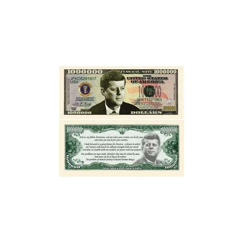 JOHN F. KENNEDY (JFK) COMMEMORATIVE MILLION DOLLAR BILL (w/protector) $15.66 Gags & Practical Joke Toys