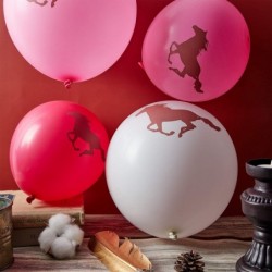 36 Pieces Horse Latex Balloons Round Cowgirl Balloons Multicolored Horse Themed Balloon Decorations for Baby Shower Cowboy Pa...