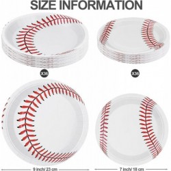 72 Pack Baseball Plates 9 Inch and 7 Inch Home Plate Baseball Round Baseball Paper Plates for Sports Theme Birthday Party Dec...