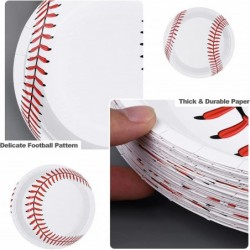 72 Pack Baseball Plates 9 Inch and 7 Inch Home Plate Baseball Round Baseball Paper Plates for Sports Theme Birthday Party Dec...