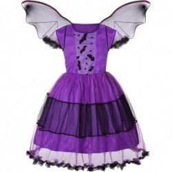 Girls Bat Vampire Costume for Kids Halloween Costumes with Bat Wings Cosplay Dress Up $29.93 Kids' Costumes