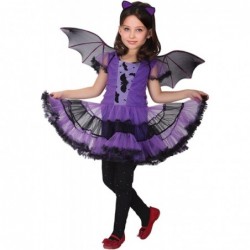 Girls Bat Vampire Costume for Kids Halloween Costumes with Bat Wings Cosplay Dress Up $29.93 Kids' Costumes