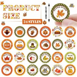 2000 Pcs Fall Teacher Reward Stickers for Kids Round Motivational Reward Stickers Pumpkin Turkey Stickers for Thanksgiving Fa...