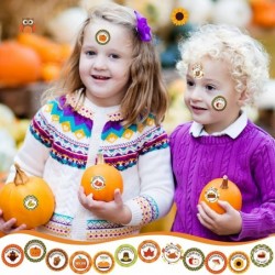 2000 Pcs Fall Teacher Reward Stickers for Kids Round Motivational Reward Stickers Pumpkin Turkey Stickers for Thanksgiving Fa...