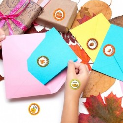 2000 Pcs Fall Teacher Reward Stickers for Kids Round Motivational Reward Stickers Pumpkin Turkey Stickers for Thanksgiving Fa...