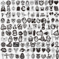 200PCS Gothic Stickers Pack Cool Stickers for Laptop Water Bottles Guitar Computer Phone Travel Case Helmet Car Black and Whi...