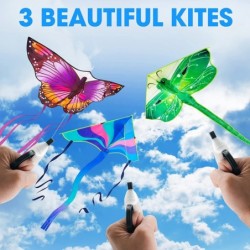 3 Pack Large Kites - Butterfly Delta Dragonfly Kites Easy to Fly for Adults Kids Beach Park Outdoor Game Activities $56.45 Ki...