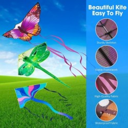 3 Pack Large Kites - Butterfly Delta Dragonfly Kites Easy to Fly for Adults Kids Beach Park Outdoor Game Activities $56.45 Ki...