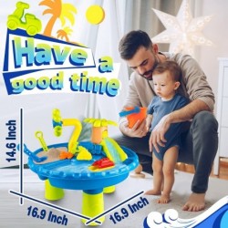 Water Table for Toddlers Sand and Water Table Beach Toys Sand Toys Set Sand Molds Sandbox Toys for Boys Girls Age 1 2 3 Year ...