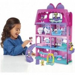 Minnie Mouse Bow-Tel Hotel 2-Sided Playset with Lights Sounds and Elevator 20 Pieces Includes Minnie Mouse Daisy Duck and Sno...