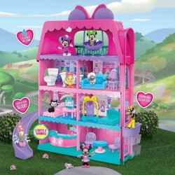 Minnie Mouse Bow-Tel Hotel 2-Sided Playset with Lights Sounds and Elevator 20 Pieces Includes Minnie Mouse Daisy Duck and Sno...