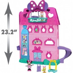 Minnie Mouse Bow-Tel Hotel 2-Sided Playset with Lights Sounds and Elevator 20 Pieces Includes Minnie Mouse Daisy Duck and Sno...