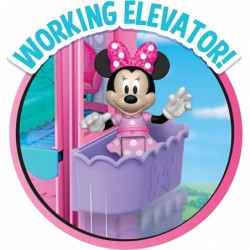 Minnie Mouse Bow-Tel Hotel 2-Sided Playset with Lights Sounds and Elevator 20 Pieces Includes Minnie Mouse Daisy Duck and Sno...