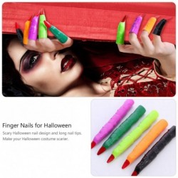 Halloween Witch Finger Cover 40 PCS Colorful Halloween Spooky Scary Witches Nails Fake Finger Claws Zombie Nail Prank Props f...