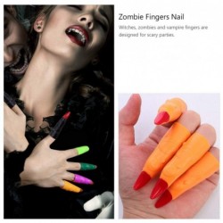 Halloween Witch Finger Cover 40 PCS Colorful Halloween Spooky Scary Witches Nails Fake Finger Claws Zombie Nail Prank Props f...