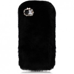 Rhinestone Fluffy Rabbit Fur Case for Samsung Galaxy S21 FE 5G Cute New Bling Diamond Handmade Furry Winter Warm Fashion Faux...