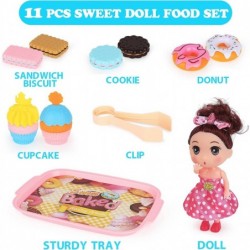 Play Food Set Play Food for Kids Kitchen Sets - Pretend Play Donuts and Sandwich Biscuits Plastic Cupcakes Doll Toy Food Play...