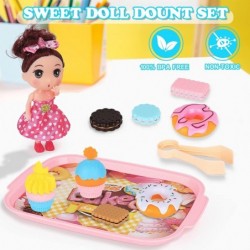 Play Food Set Play Food for Kids Kitchen Sets - Pretend Play Donuts and Sandwich Biscuits Plastic Cupcakes Doll Toy Food Play...