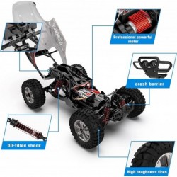 1:14 Scale RC Cars 4WD High Speed 40 Km/h Monster RC Truck for All Terrain 2.4 GHz Remote Control Car with Headlight and Two ...