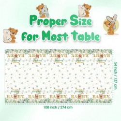 3 Packs We Can Bearly Wait Baby Shower Tablecloth Decorations Teddy Bear Table Cover Balloon Bear Plastic Tablecloth for Bear...